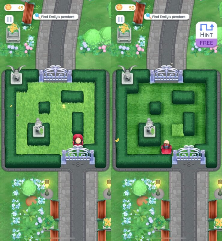 Mowing Mazes — игра на телефон без регистрации. Игра только кажется легкой, на самом деле иногда приходится как следует поломать голову. Фото.