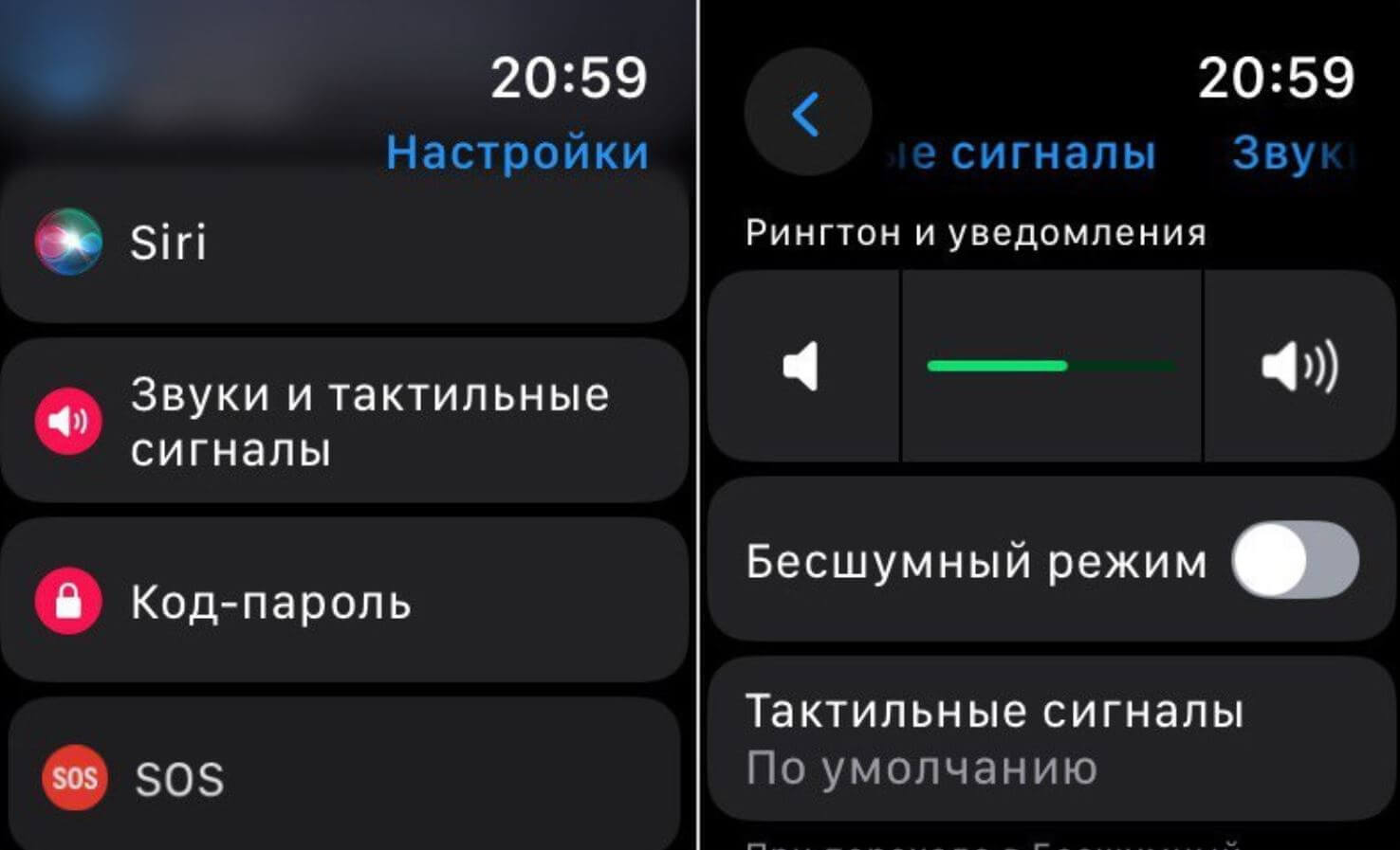 Как сделать звук на Apple Watch громче. Попробуйте увеличить громкость через настройки Apple Watch. Как сделать звук на Apple Watch громче. Попробуйте увеличить громкость через настройки Apple Watch. Фото.