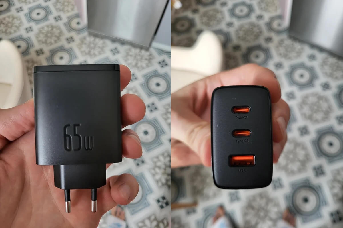 Зарядка для Айфона. Блок питания легко зарядит как смартфон, так и ноутбук. Фото.