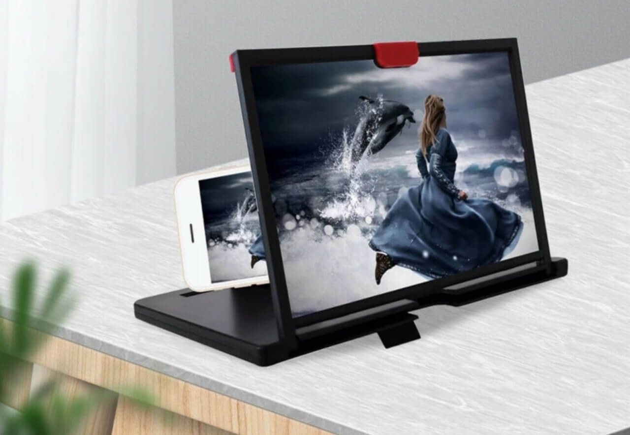 Проекционный экран-увеличитель для смартфона. Качества как в IMAX не ждите, но эта штука реально работает. Фото.