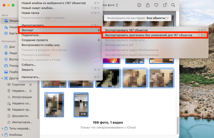 Фото из iCloud на компьютер. Экспортируйте файлы на компьютер. Фото.
