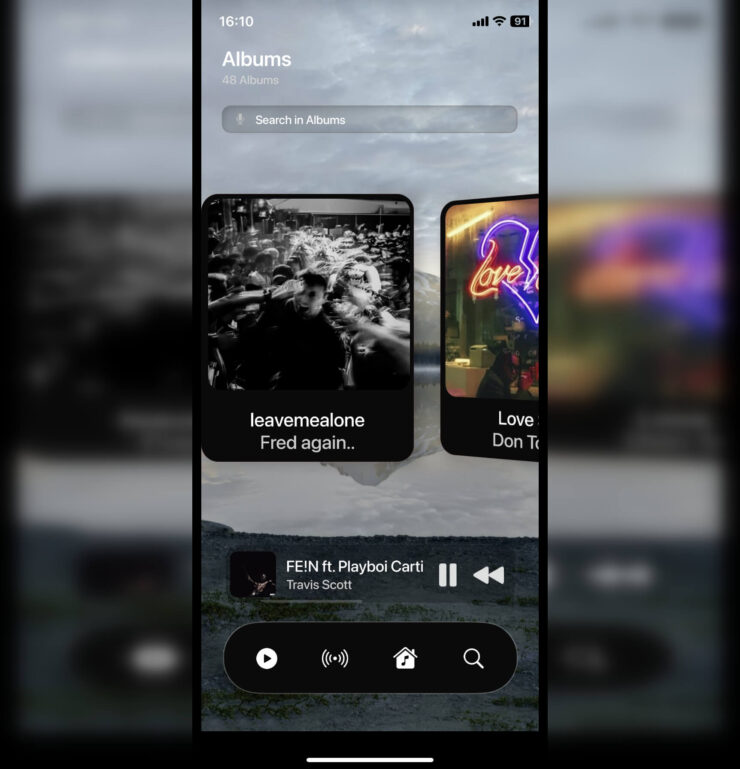 Какой будет iOS 19. Кнопки управления воспроизведением мелковаты. Фото.