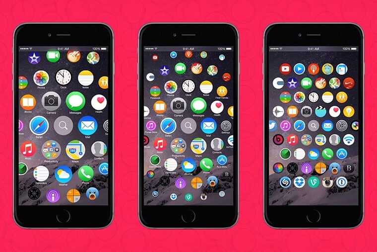 Зачем нужен джейлбрейк Айфона. Джейлбрейк позволяет сделать из рабочего стола iPhone вот такое подобие Apple Watch. Изображение: t-j.ru. Фото.