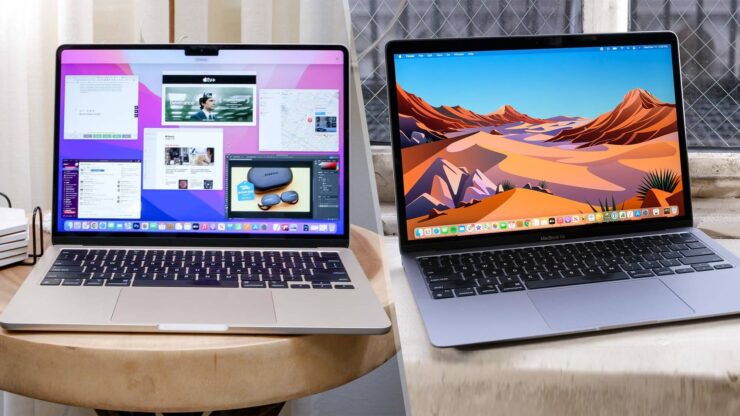 Размеры MacBook Air. Разница между MacBook Air M1 и моделями с процессорами M2, M3 и M4 видна невооруженным взглядом. Изображение: tomsguide.com. Фото.