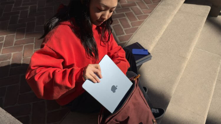 Как выглядит MacBook Air M4. Небесно-голубой цвет просто шикарный. Изображение: apple.com. Как выглядит MacBook Air M4. Небесно-голубой цвет просто шикарный. Изображение: apple.com. Фото.