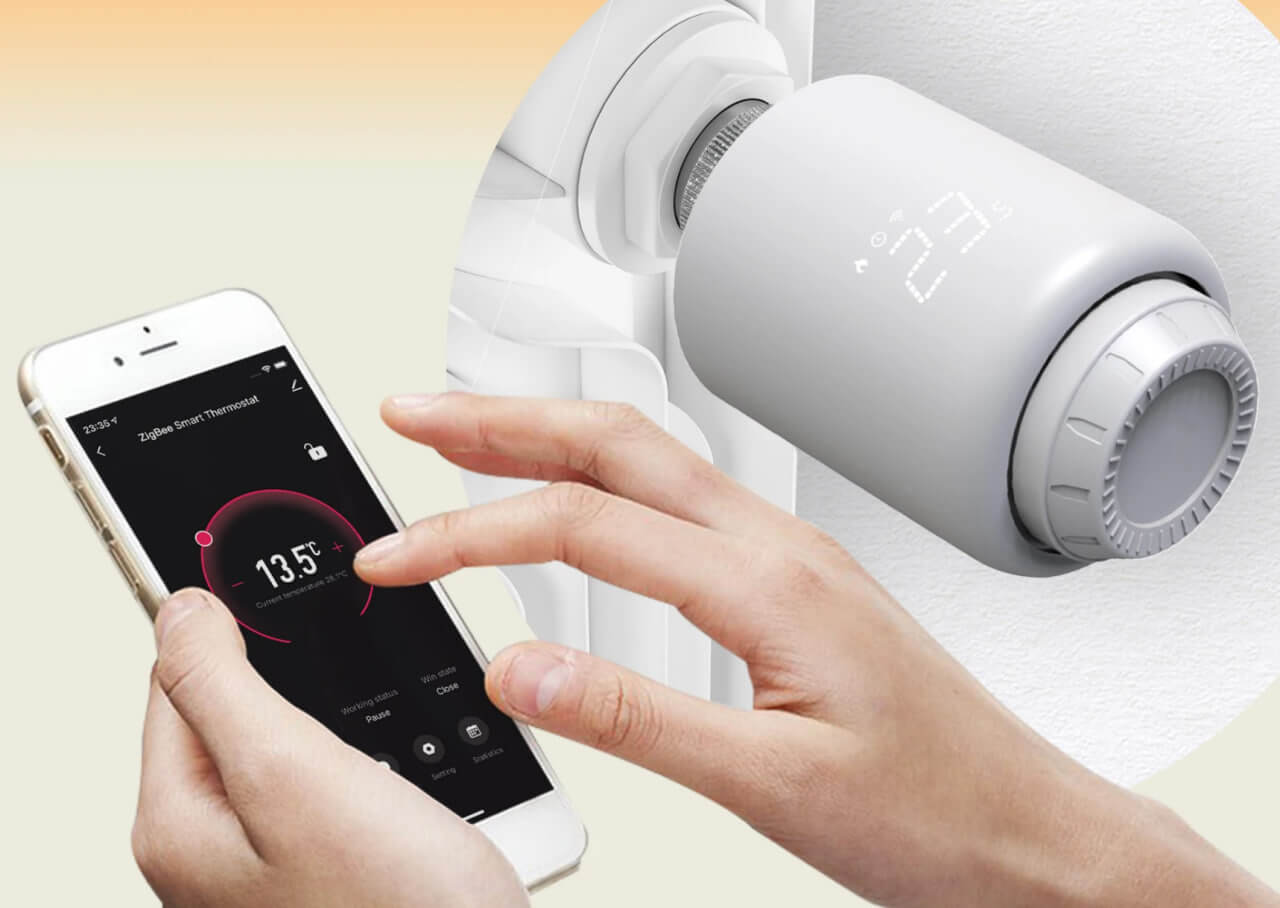 Термостатический радиаторный клапан SmartLife. Эта штука будет сама убавлять отопление, когда будет становиться слишком жарко, и наоборот. Фото.