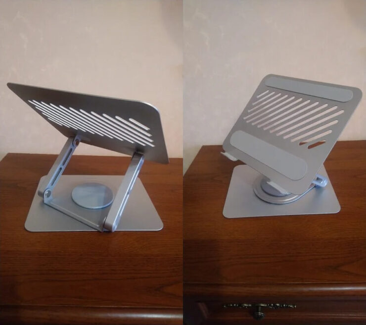 Подставка для ноутбука. Есть даже вращающийся вариант. Фото.