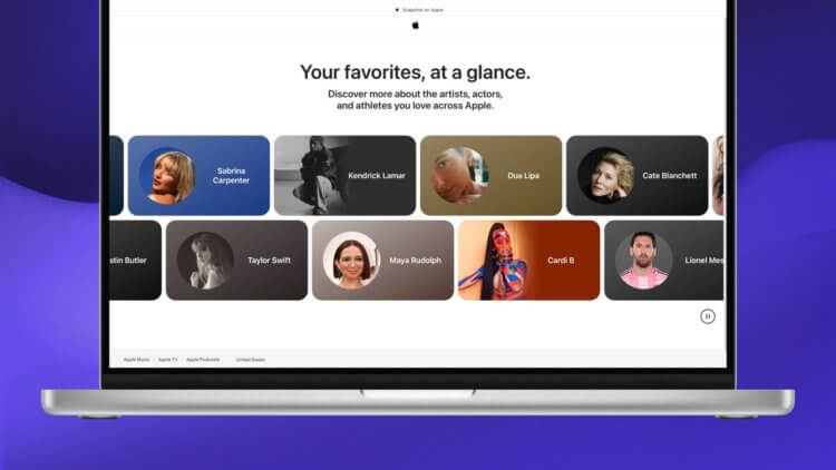 На сайте Apple появился раздел Snapshot, который расскажет все о популярных музыкантах, актерах и спортсменах. На сайте Apple появился новый раздел. Изображение: macrumors.com. На сайте Apple появился раздел Snapshot, который расскажет все о популярных музыкантах, актерах и спортсменах. На сайте Apple появился новый раздел. Изображение: macrumors.com. Фото.