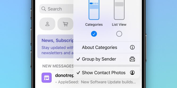 Что нового в iOS 18.5. Теперь можно быстро переключиться между режимами и убрать отображение лишней информации в приложении «Почта» на iPhone. Что нового в iOS 18.5. Теперь можно быстро переключиться между режимами и убрать отображение лишней информации в приложении «Почта» на iPhone. Фото.