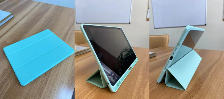 Чехол с местом для стилуса. Место для стилуса в нижней части. Фото.