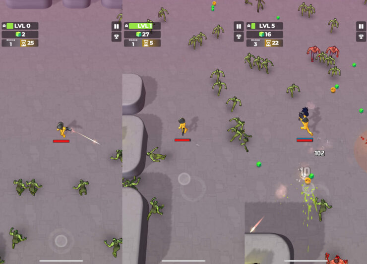 Monster Survivors — игра на выживание. Не забывайте уворачиваться от атак противников. Фото.