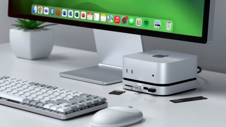 Mac mini круто подешевел в России. Сколько теперь стоит самый дешевый компьютер Mac и где его купить. Внутрь такой док-станции можно добавить дополнительный SSD-накопитель. Изображение: applepro.news. Mac mini круто подешевел в России. Сколько теперь стоит самый дешевый компьютер Mac и где его купить. Внутрь такой док-станции можно добавить дополнительный SSD-накопитель. Изображение: applepro.news. Фото.