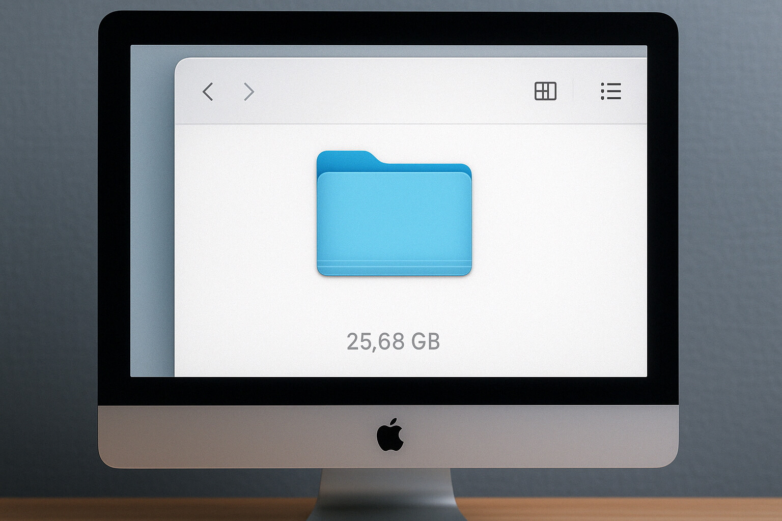 Как узнать размер папки на компьютере Apple, не заходя в нее. Фото.