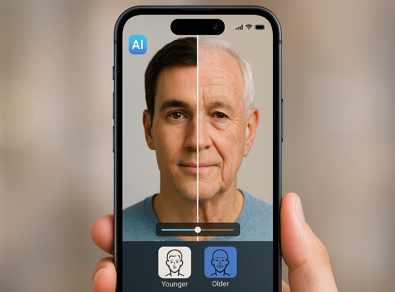 Можно ли омолодить или состарить себя на фото с помощью нейросетей на iPhone. Фото.