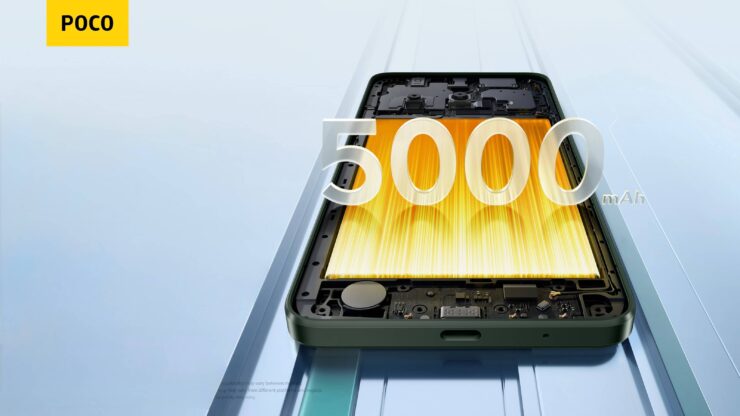 Аккумулятор в смартфоне. В POCO C61 поставили емкий аккумулятор на 5000 мАч. Фото.