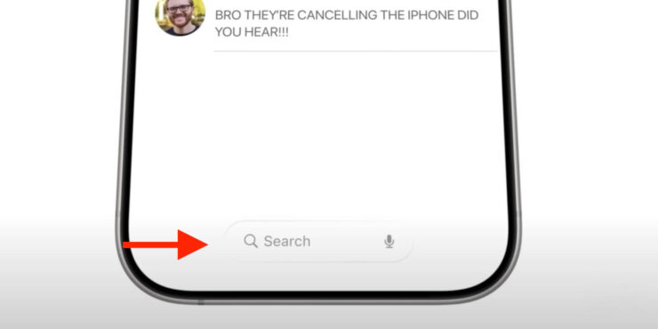 Поле для быстрого поиска будет прямо под пальцами. Изображение: 9to5mac.com. Фото.