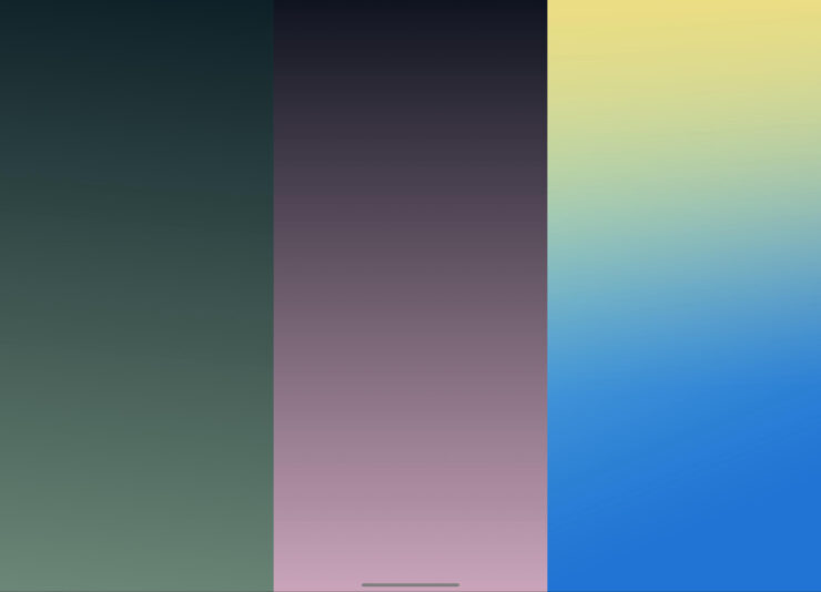 Заставка на телефон с градиентом. Выбирайте тот вариант, который вам больше нравится. Изображение: idownloadblog.com. Фото.