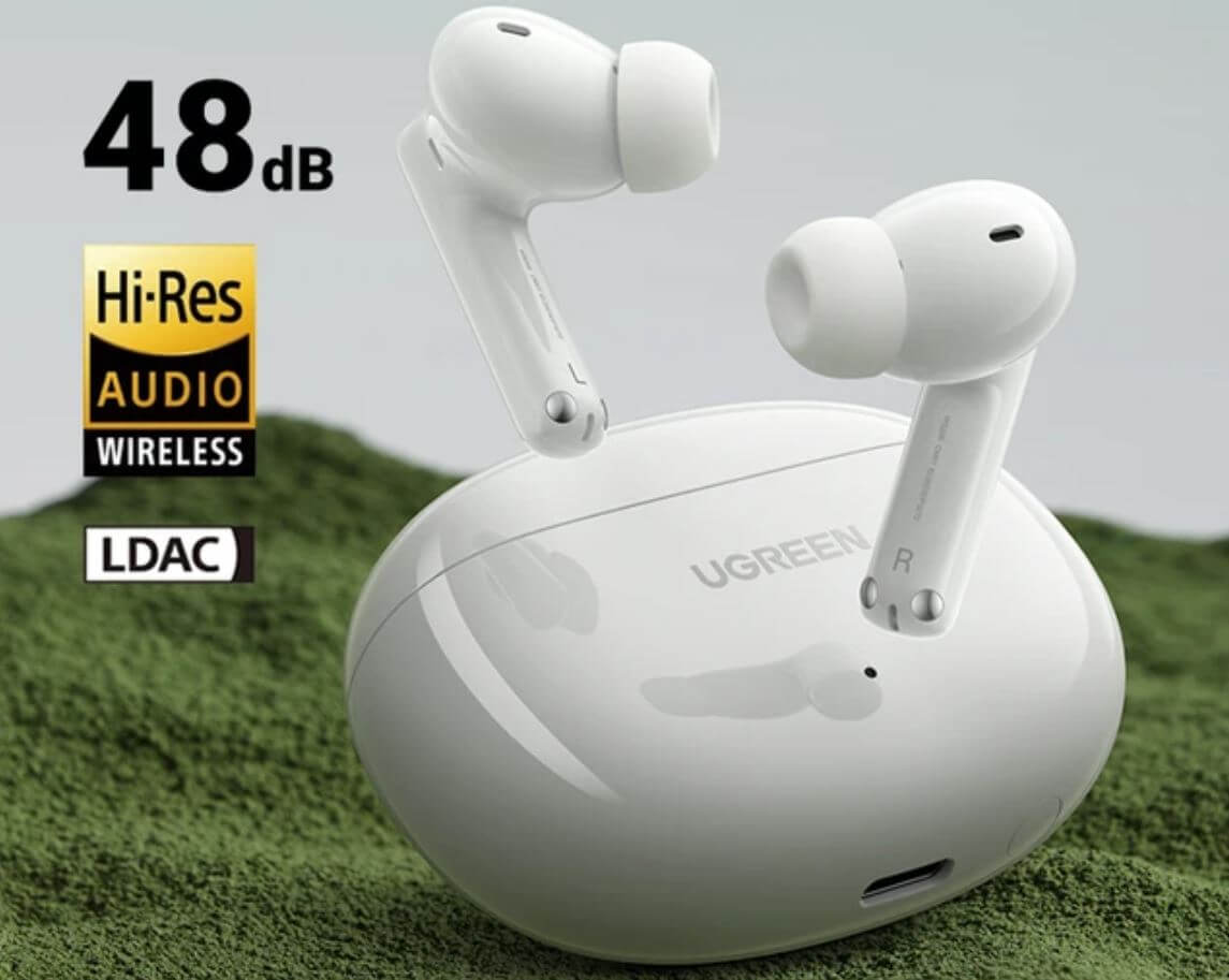 Недорогие наушники с шумоподавлением вместо AirPods. Наушники UGREEN обладают хорошим шумоподавлением и качественным звуком. Недорогие наушники с шумоподавлением вместо AirPods. Наушники UGREEN обладают хорошим шумоподавлением и качественным звуком. Фото.