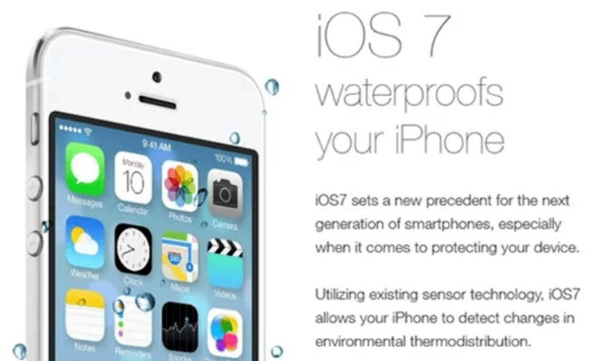 Обновление iPhone с зашитой от воды. Многие в это поверили. Изображение: androidauthority. Фото.