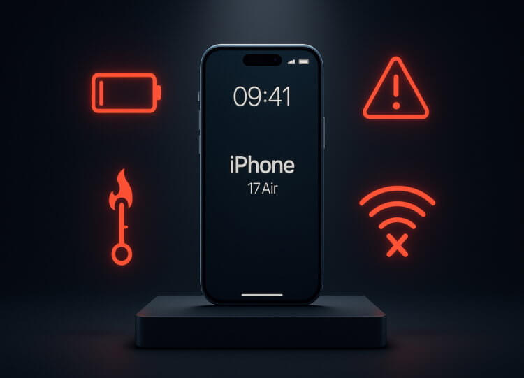 Дизайн iPhone 17 Air. Из-за чего точно не стоит покупать iPhone 17 Air. Фото.