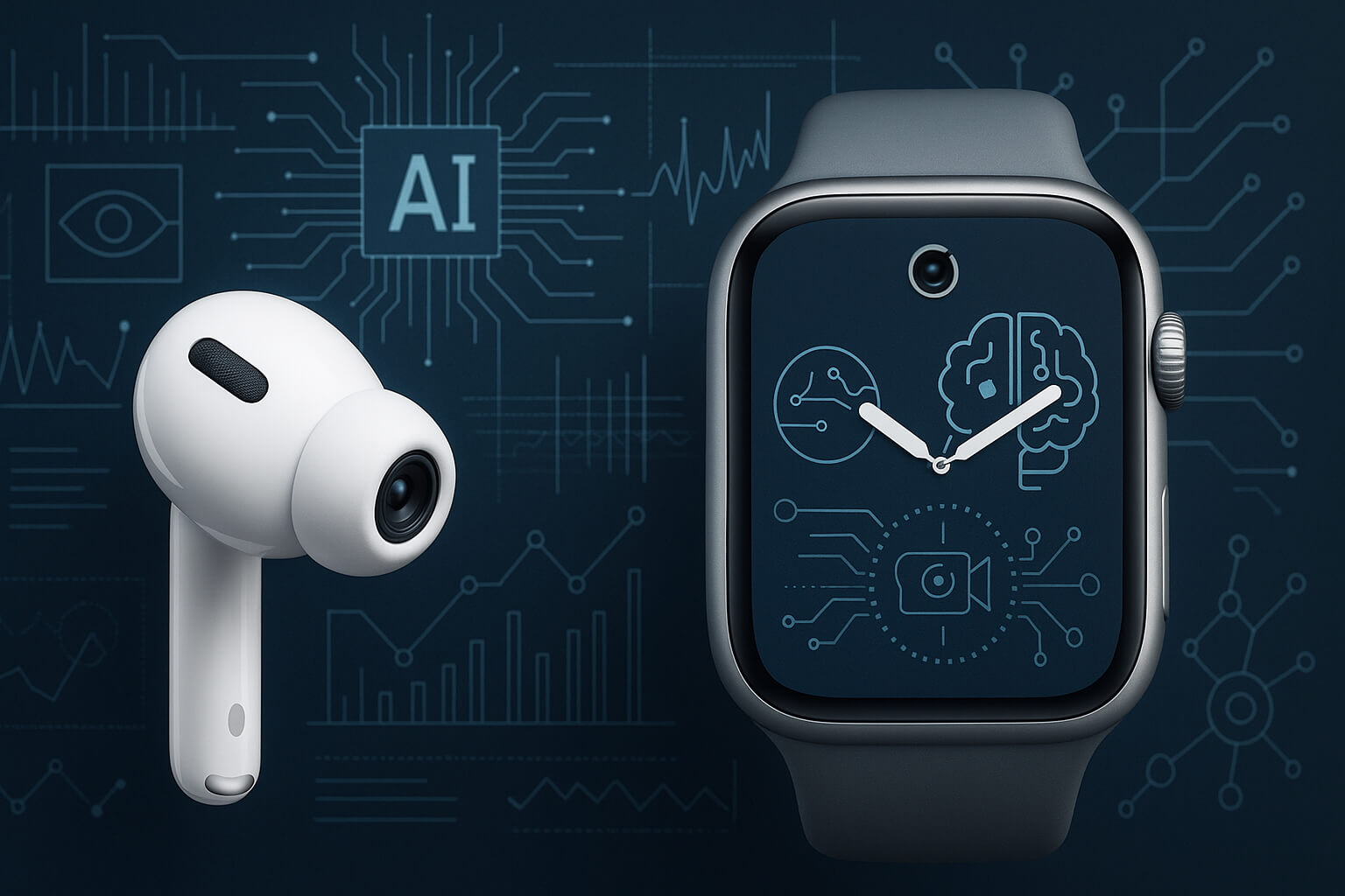 Зачем нужны камеры в AirPods и Apple Watch. Фото.