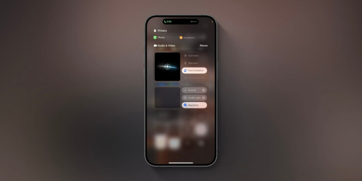 Как улучшить звук при звонке. Изоляция голоса включается прямо во время звонка. Изображение: 9to5mac.com. Фото.