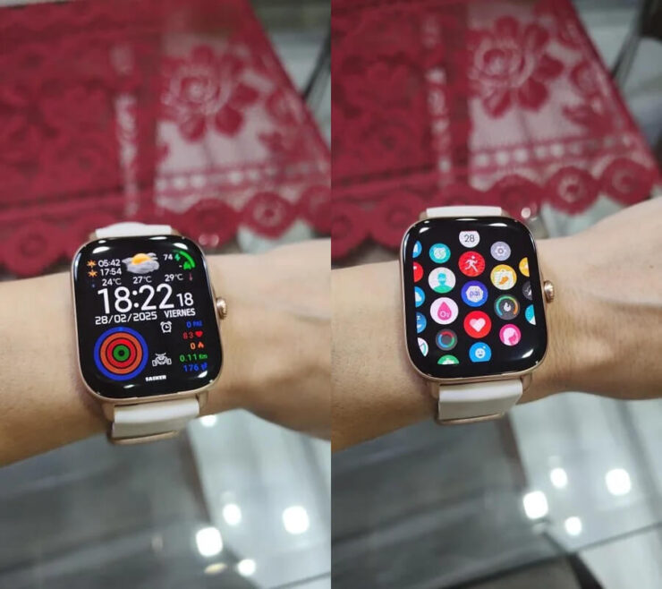 Смарт-часы Amazfit. Часы очень похожи на Apple Watch. Фото.