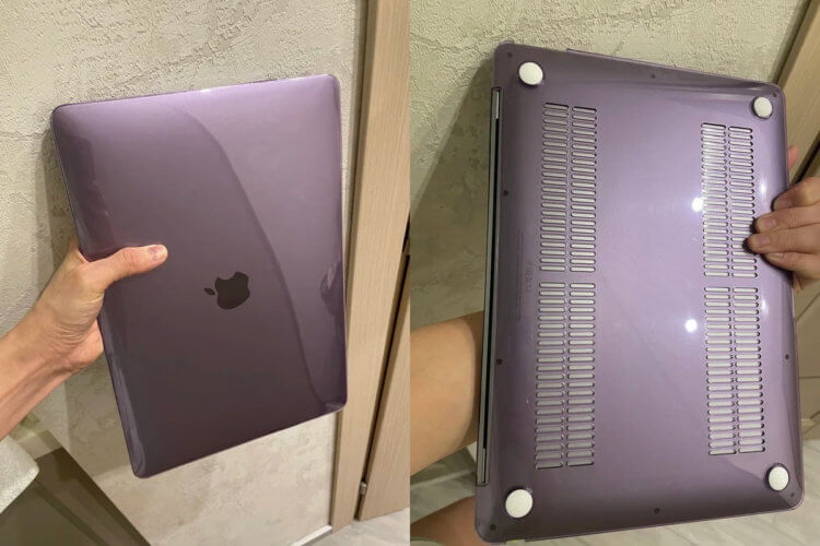 Чехол для MacBook. В чехле есть отверстия для вентиляции. Чехол для MacBook. В чехле есть отверстия для вентиляции. Фото.