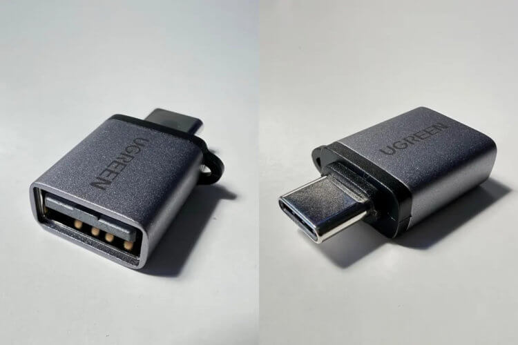 Переходник с USB на USB-C. Переходничок маленький и практически не занимает места. Переходник с USB на USB-C. Переходничок маленький и практически не занимает места. Фото.