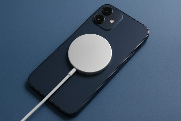 По MagSafe iPhone тоже заряжается значительно медленнее, чем флагманы на Андроиде через Qi. Фото.