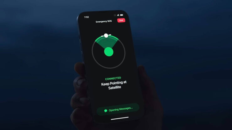 В iPhone есть поддержка спутниковой связи, но только для экстренных случаев. Изображение: macrumors.com. Фото.