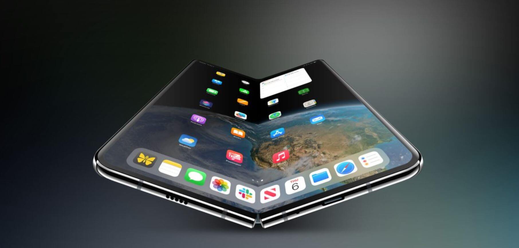 Samsung приберегла лучшие технологии для Apple, чтобы создать уникальный дисплей для складного iPhone. iPhone Fold можно будет сложить в любом направлении. Фото: 9to5mac. Samsung приберегла лучшие технологии для Apple, чтобы создать уникальный дисплей для складного iPhone. iPhone Fold можно будет сложить в любом направлении. Фото: 9to5mac. Фото.