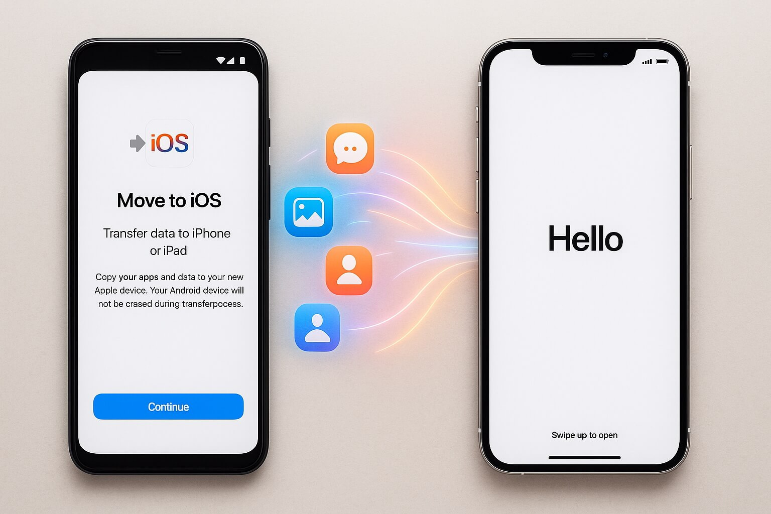 Apple обновила приложение «Перенос на iOS» и сделала переход с Android на iPhone быстрее и удобнее. Фото.