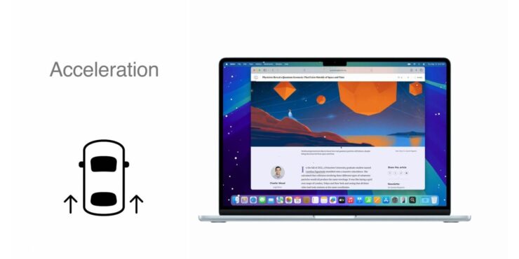 На компьютерах Mac появится функция от укачивания в автомобиле, как на iPhone. Метки будут отображаться по краям экрана MacBook. Изображение: 9to5mac.com. На компьютерах Mac появится функция от укачивания в автомобиле, как на iPhone. Метки будут отображаться по краям экрана MacBook. Изображение: 9to5mac.com. Фото.