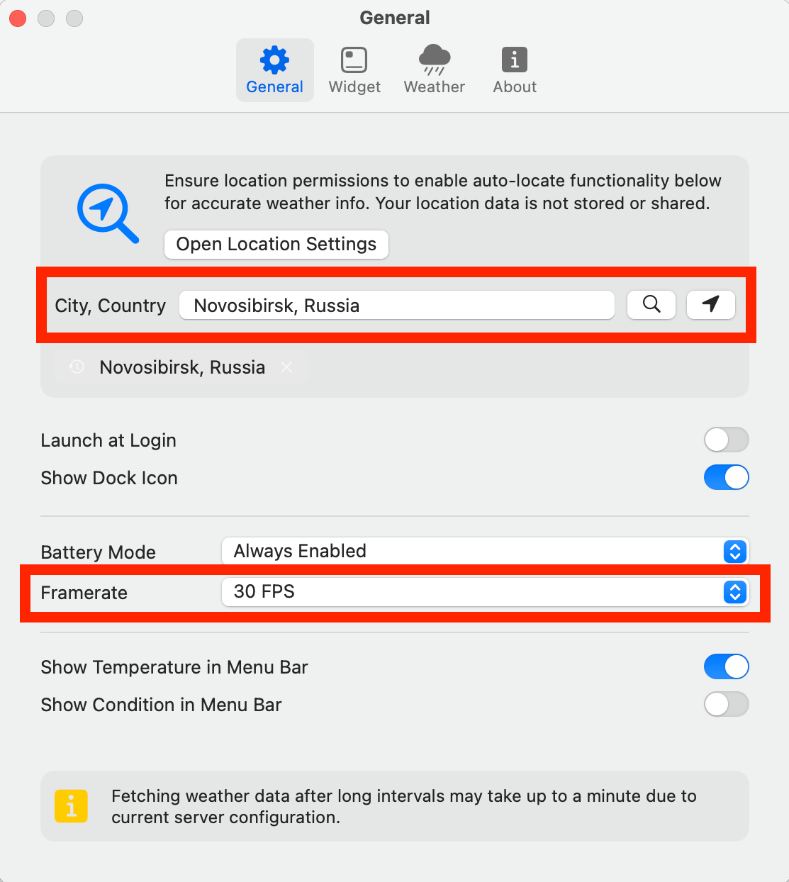 Город придется вводить вручную на английском языке. Фото.