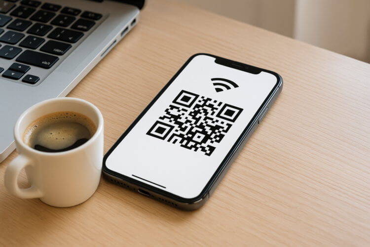 Как поделиться сетью Wi-Fi на iPhone с помощью QR-кода. Поделиться сетью Wi-Fi с iPhone можно с помощью QR-кода. Фото.