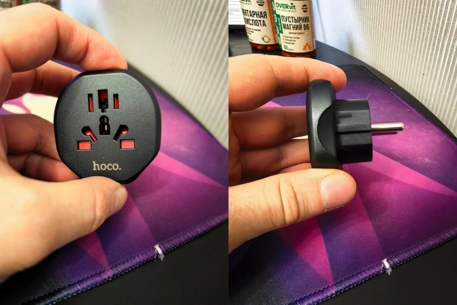 Переходник на евро розетку. Переходник совместим с вилками разных стран. Фото.