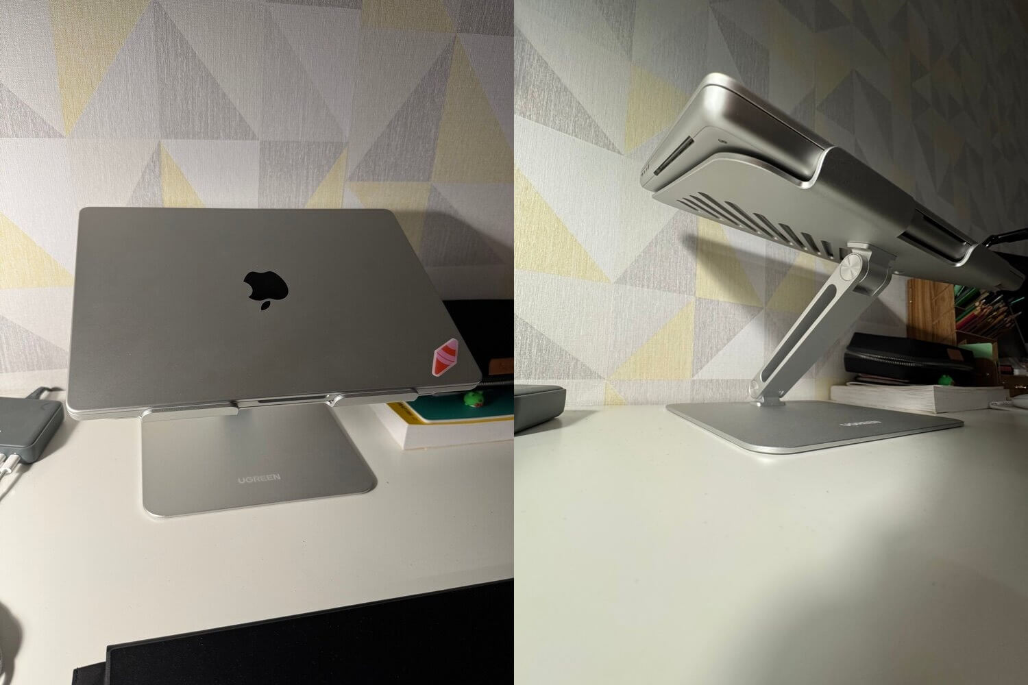 Подставка для ноутбука. Подставка позволит держать компьютер на уровне глаз. Фото.