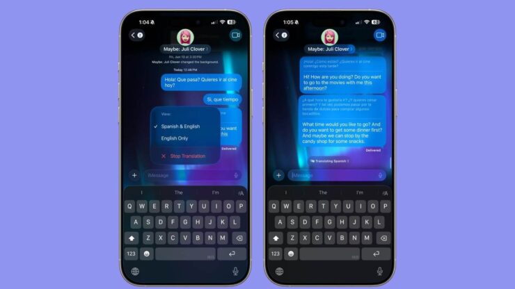 Перевод встроен прямо в приложение «Сообщения» и не только в него. Изображение: macrumors.com. Фото.