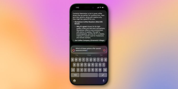 Как запустить свой ИИ чат-бот в iOS 26 с помощью приложения «Команды». Общение с чат-ботом выглядит так. Изображение: 9to5mac.com. Фото.