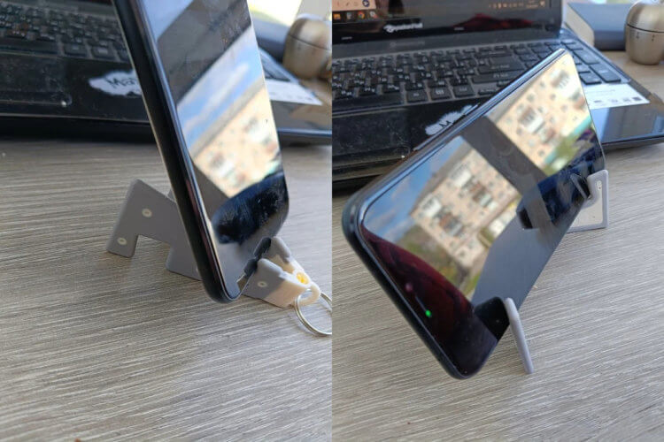 Подставка для смартфона. Подставка для смартфона компактная, и ее легко можно свернуть. Подставка для смартфона. Подставка для смартфона компактная, и ее легко можно свернуть. Фото.