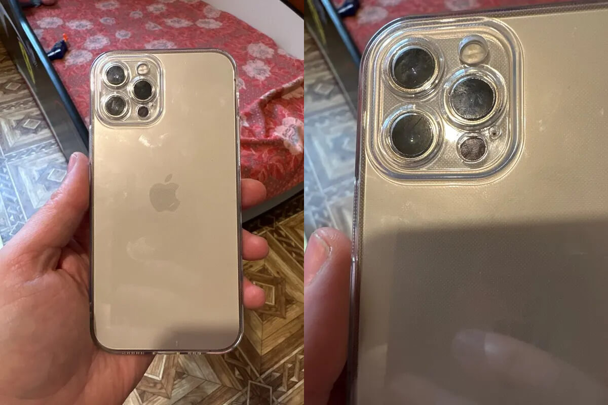 Прозрачный чехол для Айфона. Прозрачный чехол подчеркивает внешний вид iPhone. Фото.