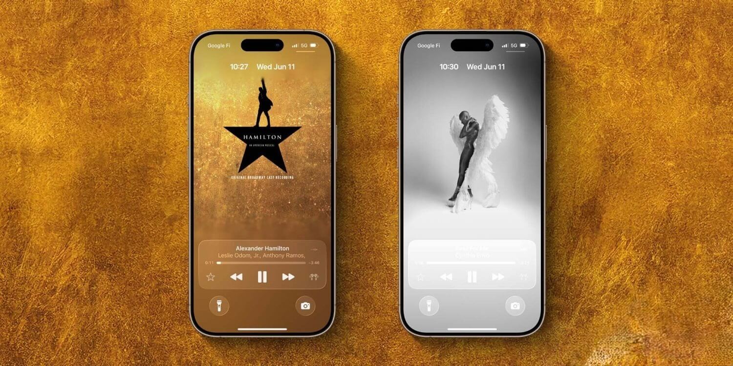 Часы уменьшаются и смещаются в верхнюю часть экрана. Изображение: 9to5mac.com. Фото.