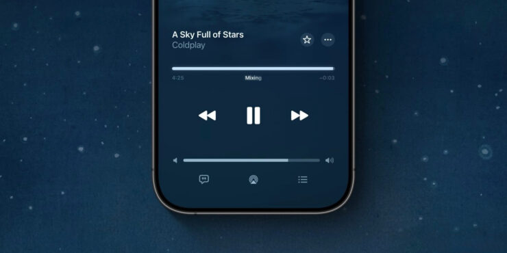 Надпись «Mixing» означает, что AutoMix работает. Изображение: 9to5mac.com. Фото.