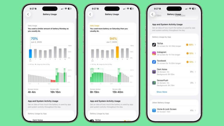 Как iOS 26 поможет вашему iPhone держать заряд дольше. Теперь проще будет понять, какое приложение жрёт аккумулятор. Изображение: macrumors.com. Как iOS 26 поможет вашему iPhone держать заряд дольше. Теперь проще будет понять, какое приложение жрёт аккумулятор. Изображение: macrumors.com. Фото.
