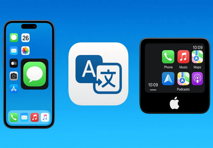Новые функции iOS 26: автоматический перевод сообщений в iMessage, свежий дизайн CarPlay и многое другое. Еще немного утечек про новые функции iOS 26. Новые функции iOS 26: автоматический перевод сообщений в iMessage, свежий дизайн CarPlay и многое другое. Еще немного утечек про новые функции iOS 26. Фото.