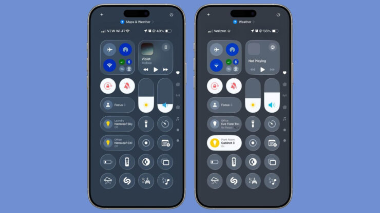 Прозрачность теперь отключается полностью. Первая бета слева, а вторая — справа. Изображение: macrumors.com. Фото.
