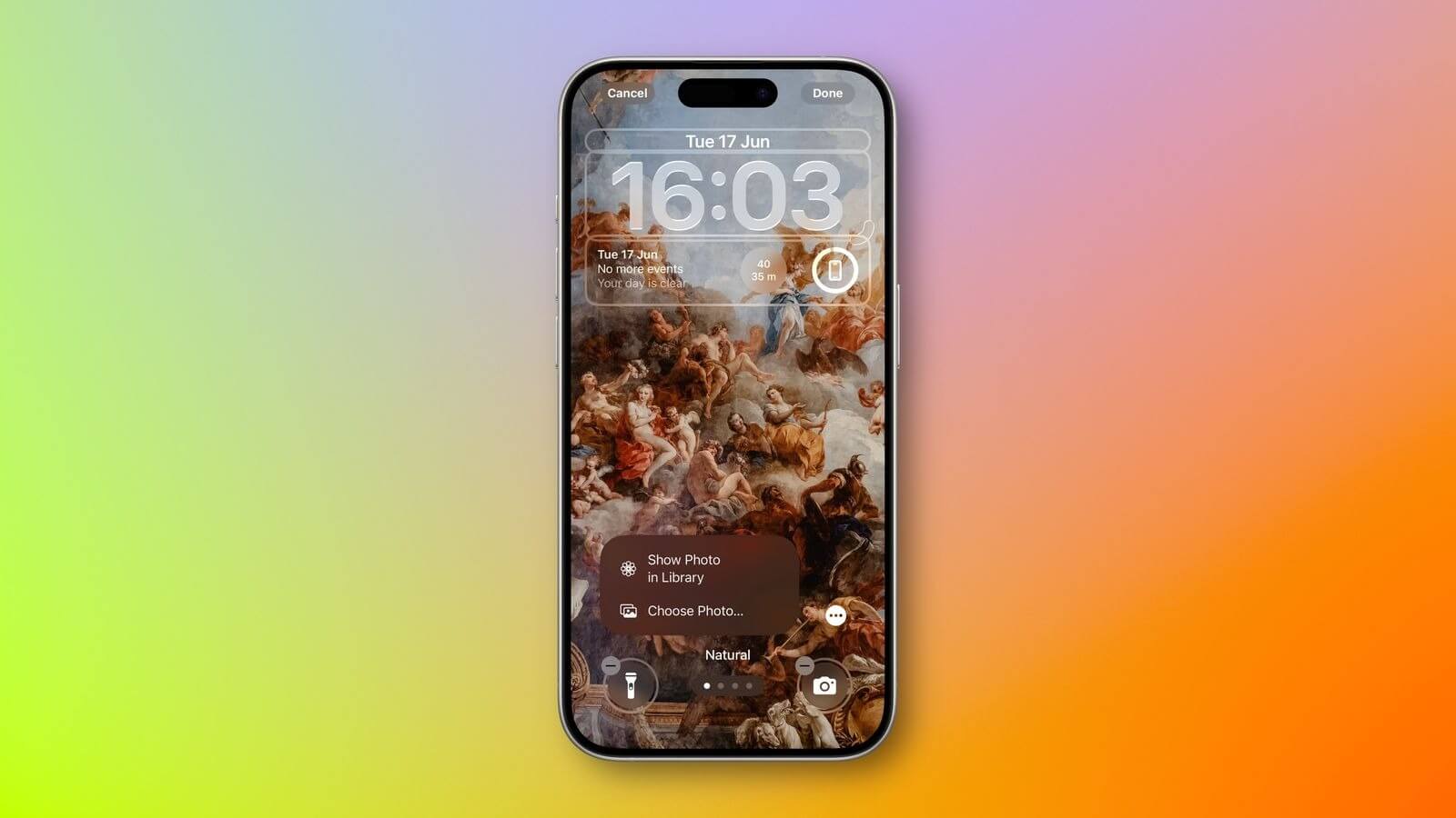 Новый дизайн iOS Liquid Glass. Экран блокировки имеет полупрозрачные элементы. Фото: macrumors.com. Новый дизайн iOS Liquid Glass. Экран блокировки имеет полупрозрачные элементы. Фото: macrumors.com. Фото.