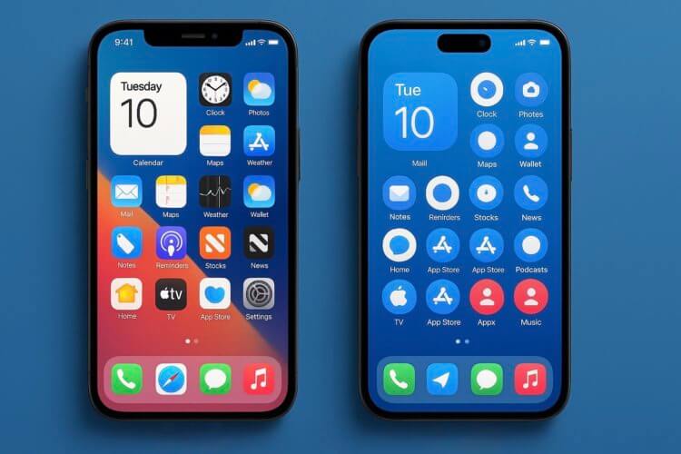 Как изменится дизайн iOS 26 по сравнению с iOS 18. iOS 26 будет серьезно отличаться по дизайну от iOS 18. Как изменится дизайн iOS 26 по сравнению с iOS 18. iOS 26 будет серьезно отличаться по дизайну от iOS 18. Фото.
