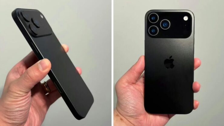 Выглядеть новый блок камер iPhone 17 Pro будет вот так. Изображение: 9to5mac.com. Фото.